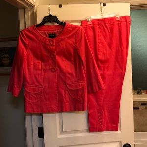 Coral jacket with Capri pants